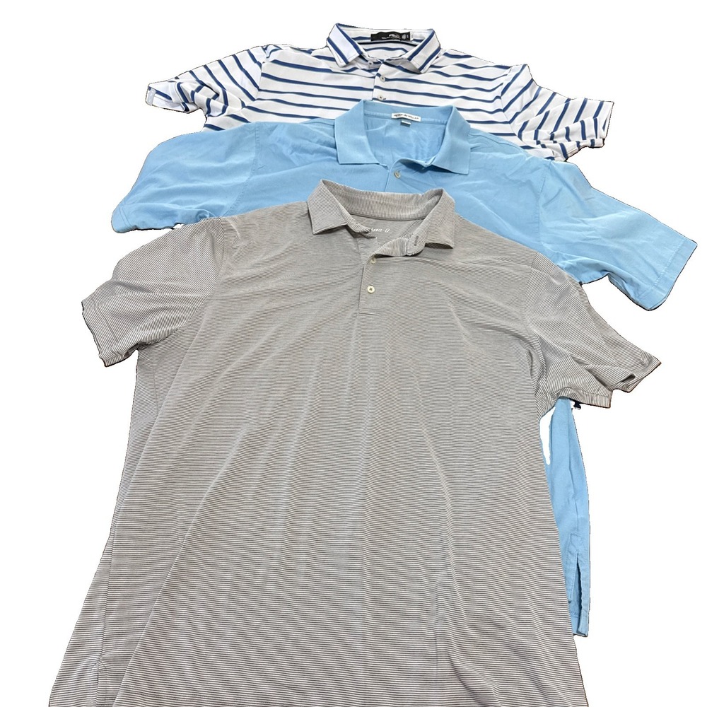 Men's XL Polo Bundle Lot of 3  Johnnie O Ralph Lauren Peter M Performance Golf
